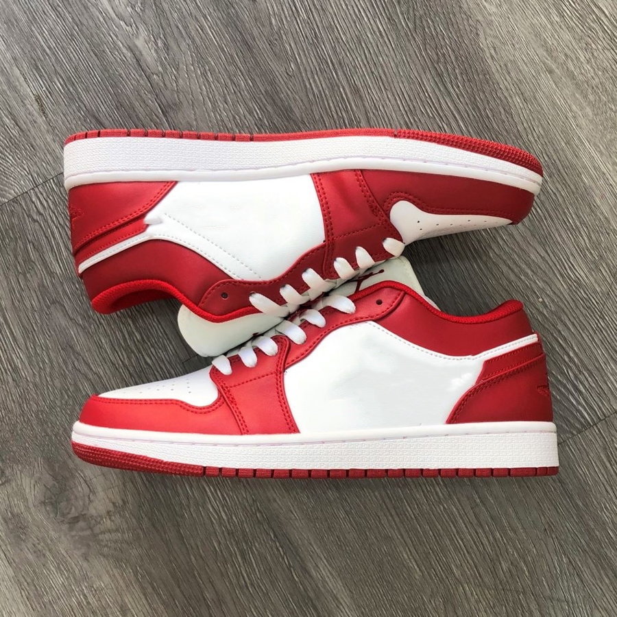 Giày Thể Thao Đỏ Trắng Nam Nữ, Giày Sneaker Đế Cao Hỗ Trợ Đổi Size - JA08