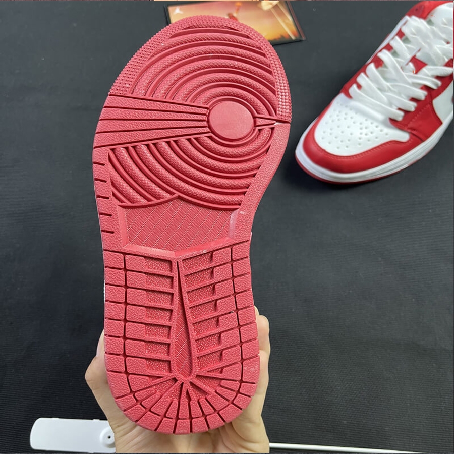 Giày Thể Thao Đỏ Trắng Nam Nữ, Giày Sneaker Đế Cao Hỗ Trợ Đổi Size - JA08