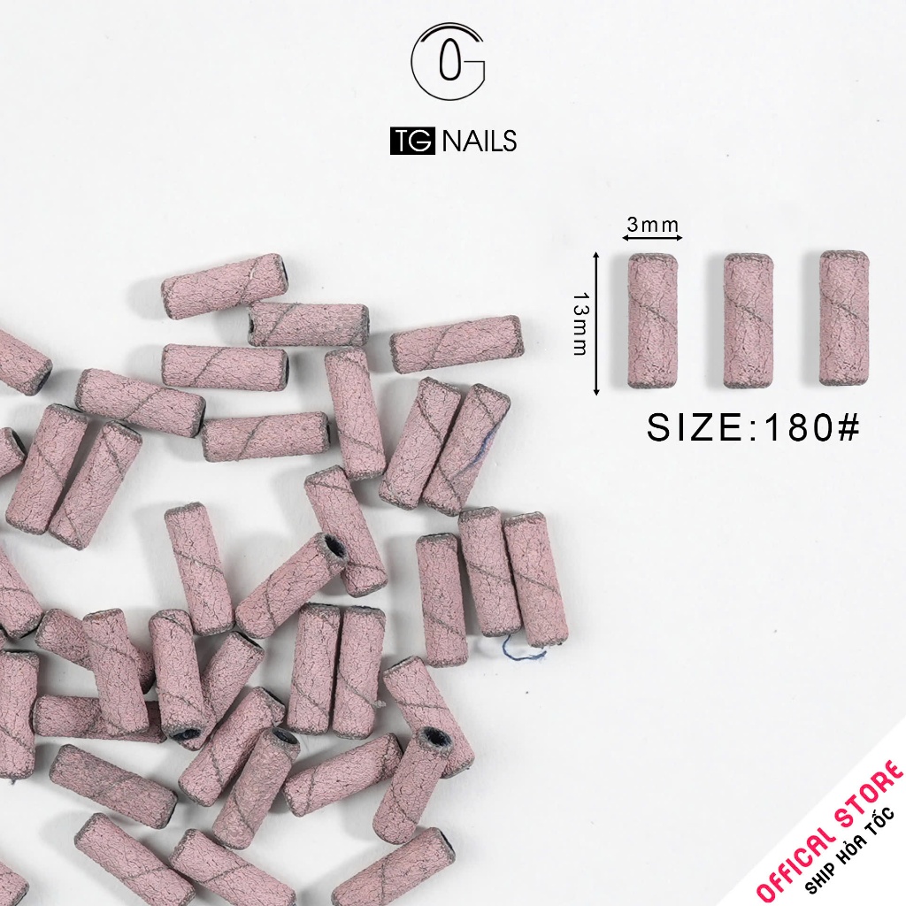 Giấy nhám #180, #240 mini nail tặng thanh lắp đầu mài móng hãng TG