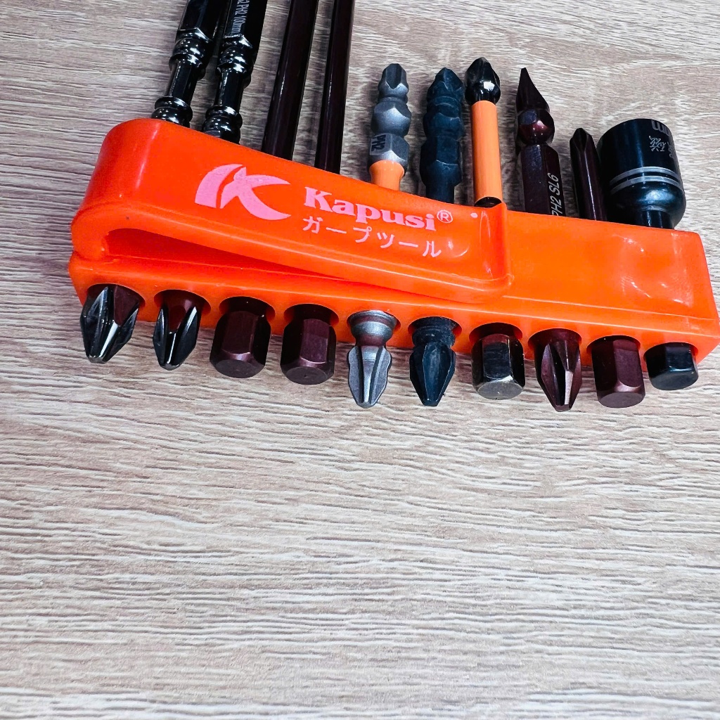 BỘ 10 ĐẦU VÍT & BẮN TÔN ĐA NĂNG KAPUSI k7188 – THÉP S2 – TÍCH HỢP NAM CHÂM – CHUÔI LỤC GIÁC 1/4 INCH