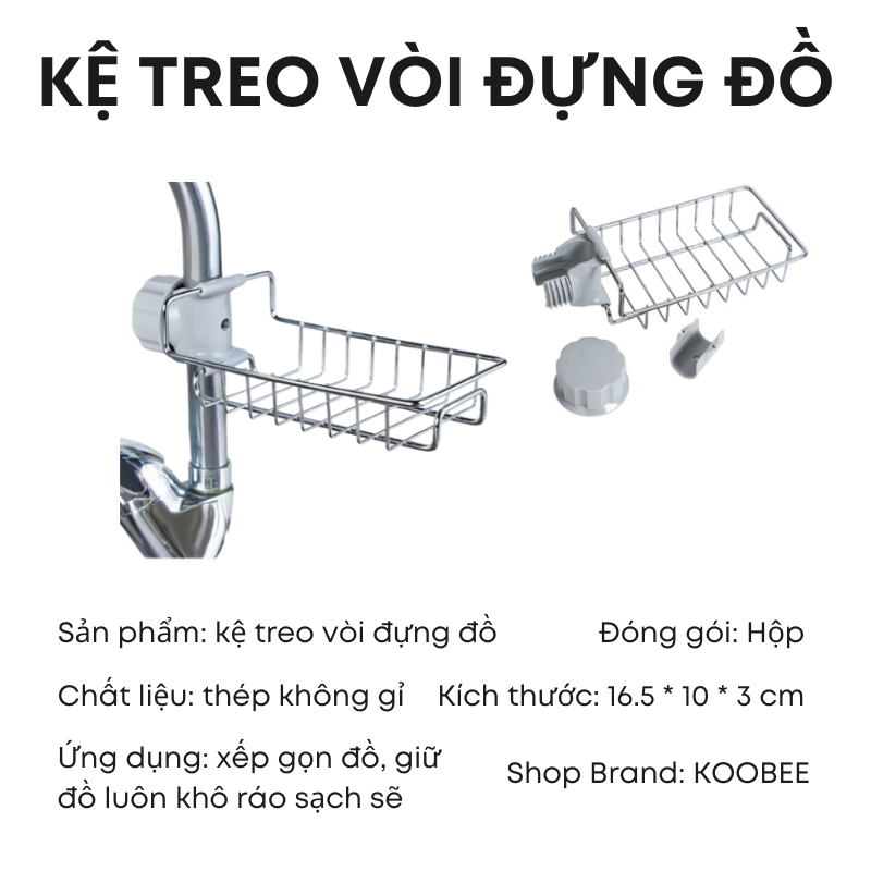 Kệ Giá Treo Vòi Đựng Đồ Có Móc Treo Tiện Dụng KOOBEE (DC03)