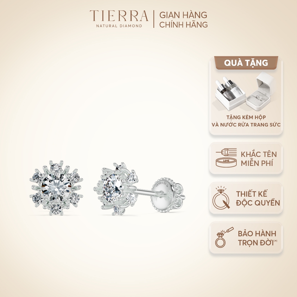 [CHAT TRƯỚC KHI ĐẶT] Bông tai Tierra BTA2153, Vàng 14K/ 18K, Tấm CZ, Thiết Kế Sang Trọng, Phụ Kiện Trang Sức Nữ