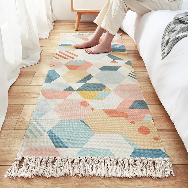 Thảm Trải Sàn Canvas Vintage Chống Trượt Trang Trí Nhiều Kích Thước