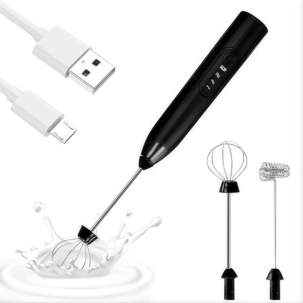 Máy Đánh Trứng Tạo Bọt Cafe Sạc Usb 3 Cấp Độ 2 Đầu