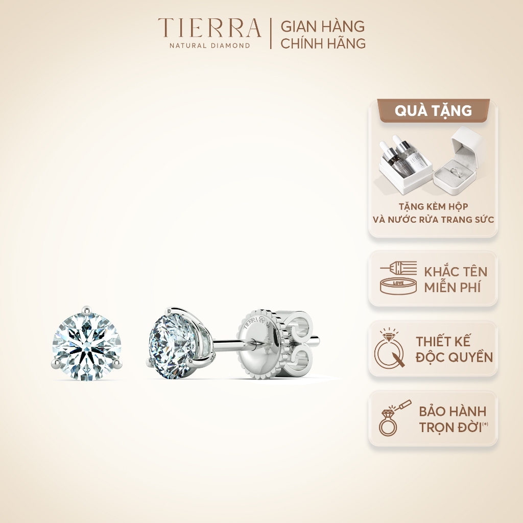 [CHAT TRƯỚC KHI ĐẶT] Bông Tai Tierra Stud BBT1101, Vàng 10K/ 14K, Lựa Chọn Hoàn Hảo Cho Nàng Thích Phong Cách Đơn Giản