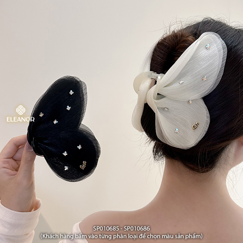 Kẹp tóc nữ càng cua Eleanor Accessories thiết kế hình hồ điệp đính charm lấp lánh phụ kiện tóc 10685
