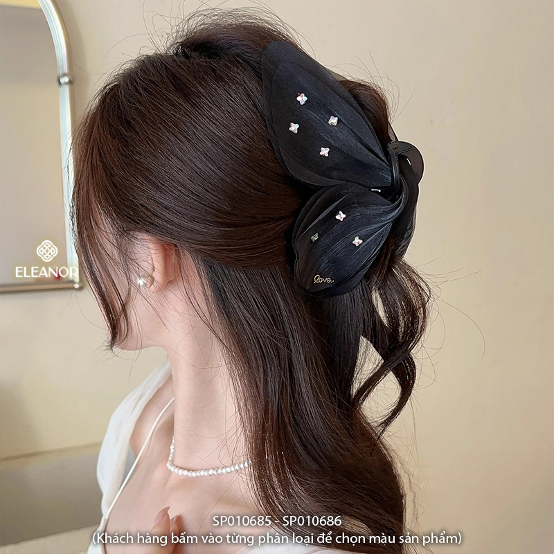 Kẹp tóc nữ càng cua Eleanor Accessories thiết kế hình hồ điệp đính charm lấp lánh phụ kiện tóc 10685