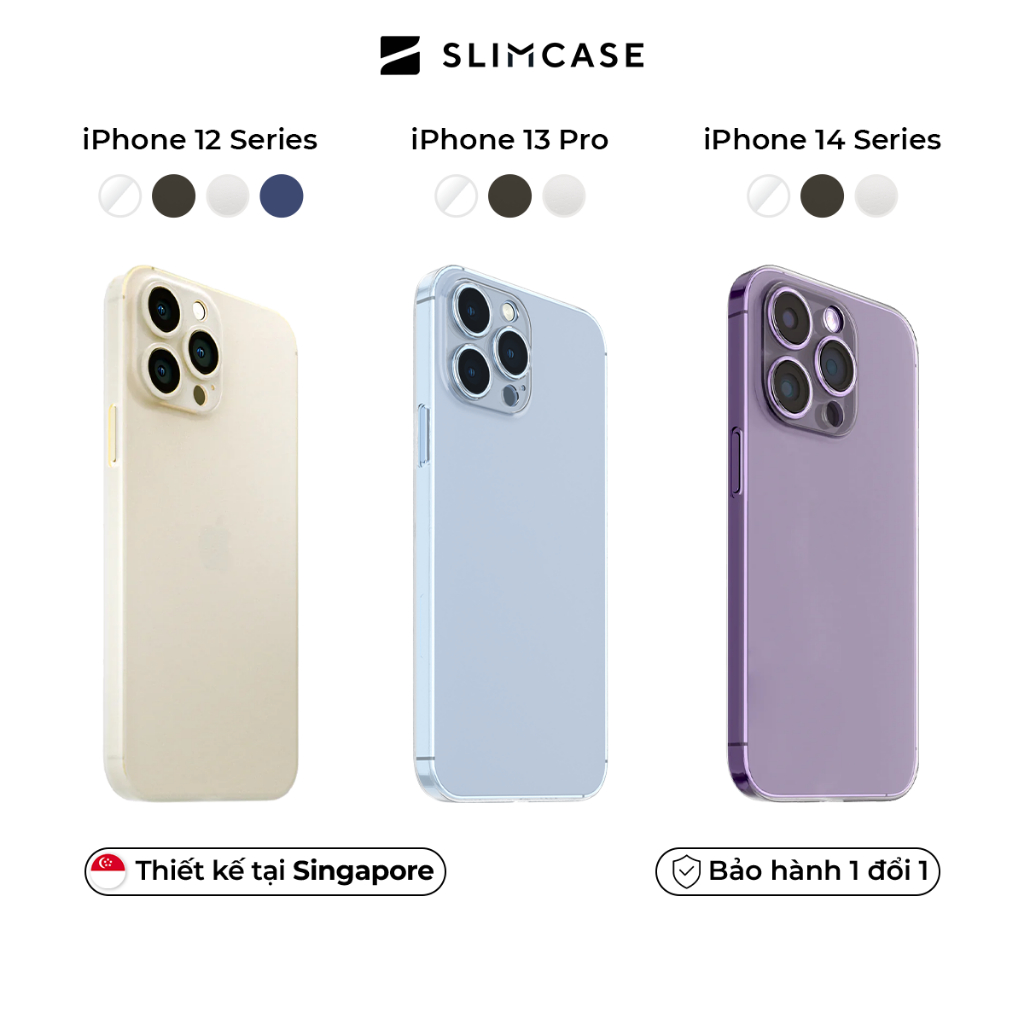 Ốp lưng CLASSIC iPhone 14 13 12 11 XS XR X 8 7 SLIMCASE - Trong suốt, Không ố vàng, siêu mỏng
