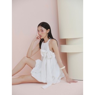 Set OLV áo bí babydoll đính nơ kèm quần short trẻ trung White Bow Babydoll Set phù hợp đi chơi