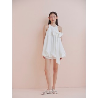 Set OLV áo bí babydoll đính nơ kèm quần short trẻ trung White Bow Babydoll Set phù hợp đi chơi