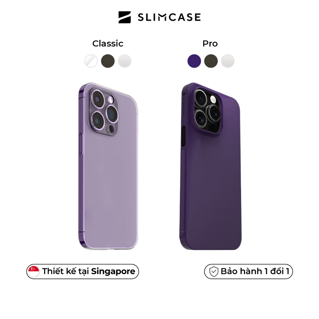 [Outlet S1] Ốp lưng PRO iPhone 14 Pro Max/14 Pro/14 Plus/14 SLIMCASE CLASSIC - Siêu mỏng, chống bám bẩn, chống trượt