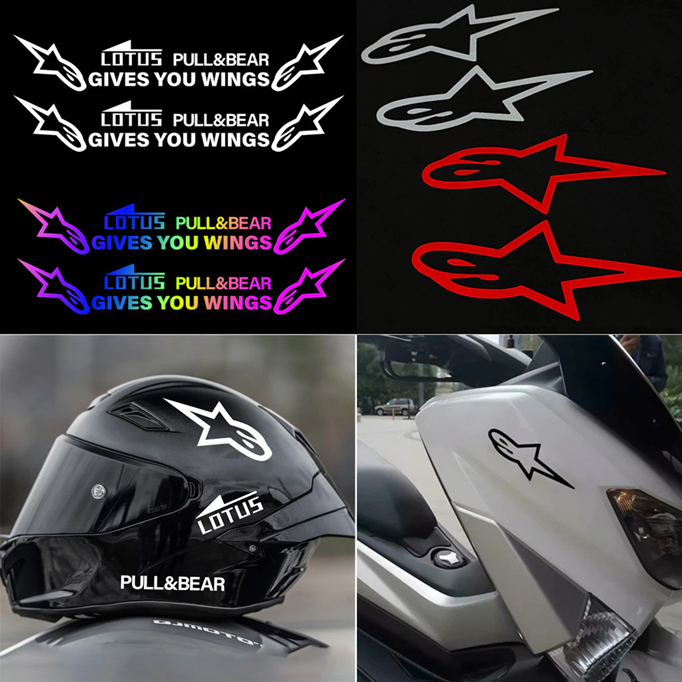 [Tem lột tách nền] NGÔI SAO ALPINESTAR. Decal hình dán xe máy, nón bảo hiểm, Vespa. Sticker xe điện, dán xe đạp điện