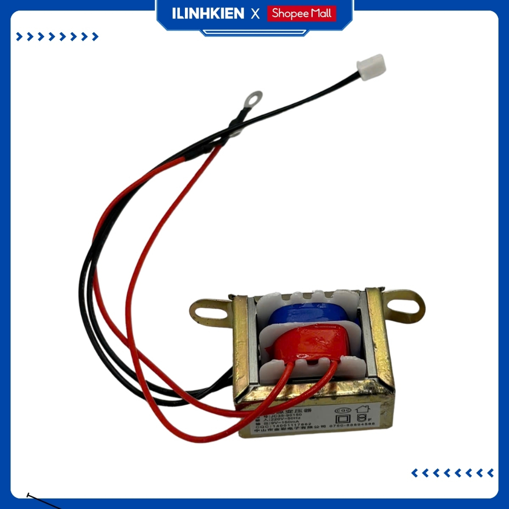Biến áp nguồn 9V 12V 150mA dùng cho máy xay đậu nành, nồi cơm điện