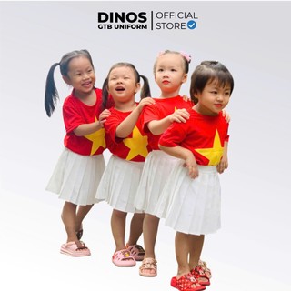 Áo Thun In Cờ Cho Bé Dinos - Lẻ Quần/Chân Váy Màu Trắng Riêng