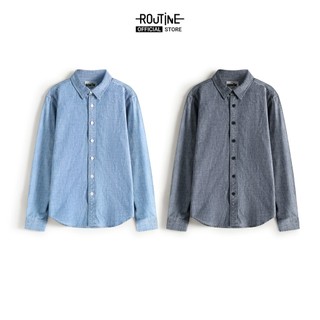 Áo Sơ Mi Denim Banana Tay Dài Cổ Bẻ Form Fitted - Routine 10S25DSH012