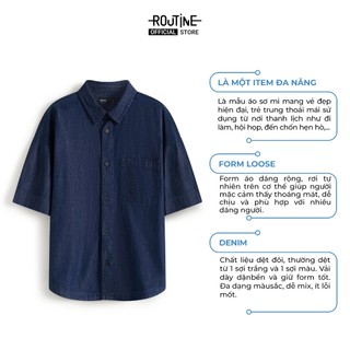 Áo Sơ Mi Denim Unisex Form Loose - Routine 10S25DSHU054