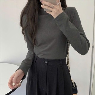 Áo giữ nhiệt lót lông tăm cổ cao nữ thu đông xinh xắn dày tay ấm áp nhiều màu (giữ nhiệt lông)