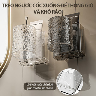 ZiinLife Kệ Để Bàn Chải Đánh Răng Dán Tường Không Cần Khoan, Chất Liệu Acrylic Trong Suốt