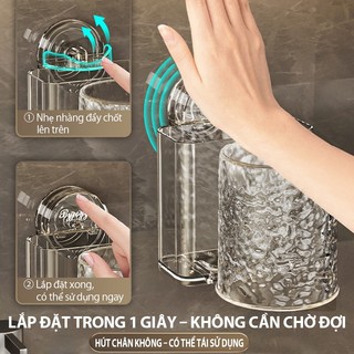 ZiinLife Kệ Để Bàn Chải Đánh Răng Dán Tường Không Cần Khoan, Chất Liệu Acrylic Trong Suốt