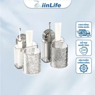 ZiinLife Kệ Để Bàn Chải Đánh Răng Dán Tường Không Cần Khoan, Chất Liệu Acrylic Trong Suốt