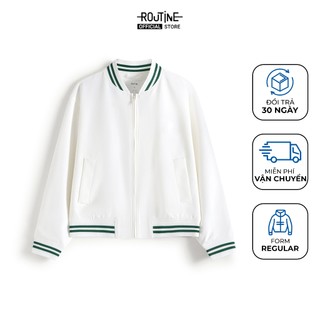 Áo Khoác Bomber Nam Phối Rib Hình In Khóa Kéo Form Regular - Routine 10S25JAC001