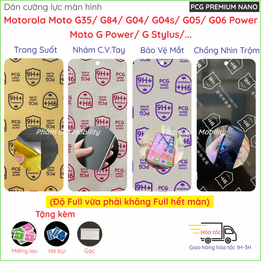 Dán cường lực màn hình cho Motorola Moto G35 G84 G64 G54 G34 G24 G14 ...