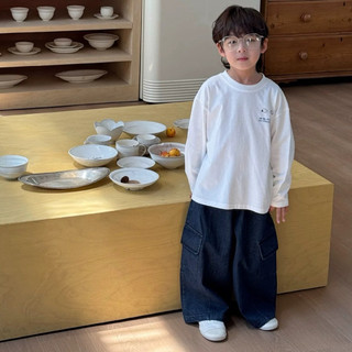 Quần jean ỐNG SUÔNG cho bé Batala kids, QUẦN JEAN GIẤY TÚI HỘP XANH ĐẬM phong cách cá tính.