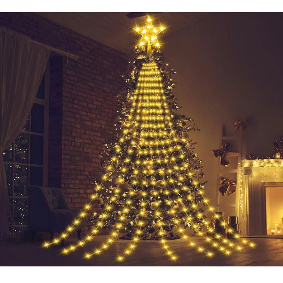 Đèn Sao Đỉnh Có Dây Thả Hiệu Ứng Thác Nước Trang Trí Noel Giáng Sinh