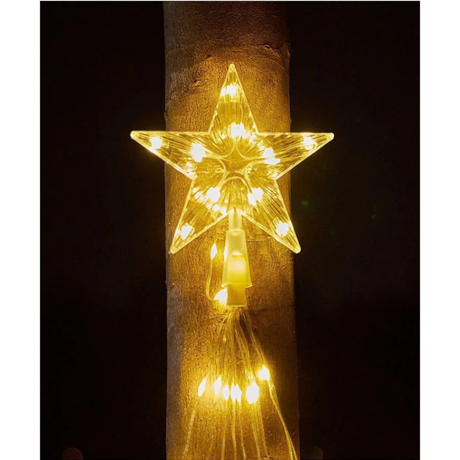 Đèn Sao Đỉnh Có Dây Thả Hiệu Ứng Thác Nước Trang Trí Noel Giáng Sinh