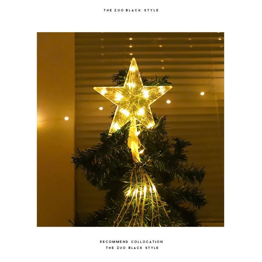 Đèn Sao Đỉnh Có Dây Thả Hiệu Ứng Thác Nước Trang Trí Noel Giáng Sinh