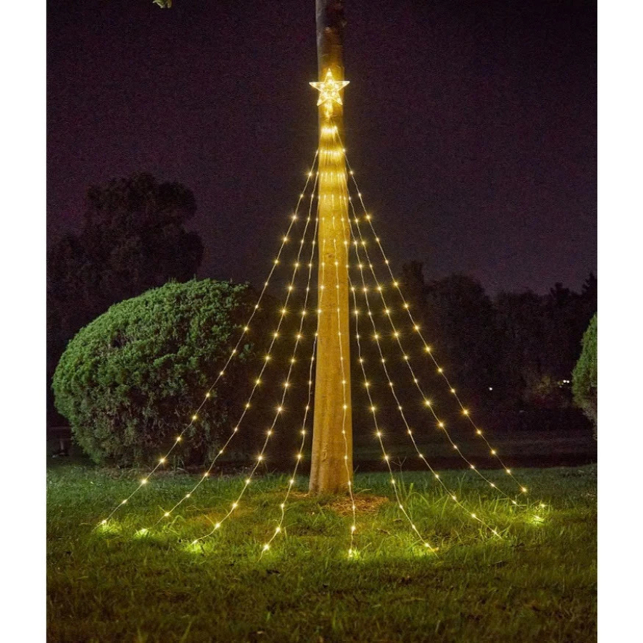Đèn Sao Đỉnh Có Dây Thả Hiệu Ứng Thác Nước Trang Trí Noel Giáng Sinh