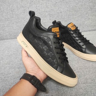 [ NEAN SHOES ] Giày Sneaker Cổ Lửng Da Bò Thật NEAN SHOES Đế Cao Su Chống Trượt Tăng Chiều Cao Nam
