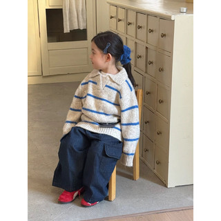 Quần jean ỐNG SUÔNG cho bé Batala kids, QUẦN JEAN GIẤY TÚI HỘP XANH ĐẬM phong cách cá tính.