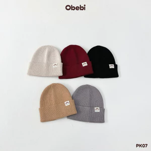 Mũ Len Lông Thỏ, Mũ Thời Trang, Mũ Ấm Beanie Mác Gấu Cho Bé Trai Bé Gái Thu Đông Obebi PK07