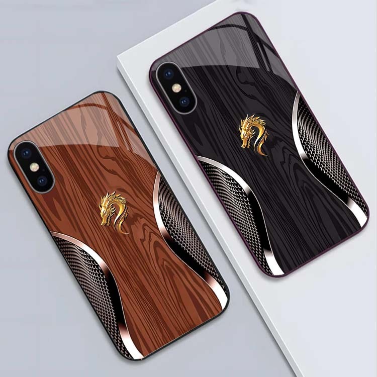 Ốp Lưng cho IPHONE X/ XS/ XS MAX – Rồng vân gỗ may mắn – Cao cấp, chống trầy, thời trang