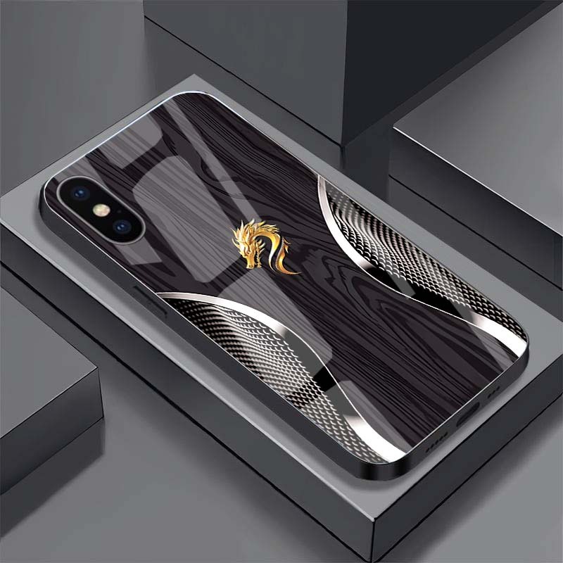 Ốp Lưng cho IPHONE X/ XS/ XS MAX – Rồng vân gỗ may mắn – Cao cấp, chống trầy, thời trang