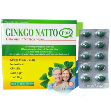 Hoạt huyết dưỡng não Ginkgo Natto plus Giúp hoạt huyết, tăng cường lưu thông máu, giảm đau đầu chóng mặt viên bi