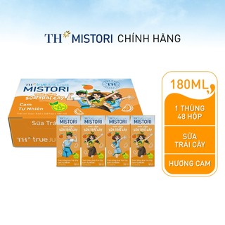Thùng 48 hộp thức uống Sữa trái cây Cam tự nhiên TH true JUICE milk MISTORI 180ml (180ml x 48)