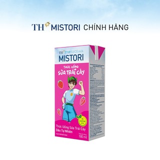 Thùng 48 hộp thức uống Sữa trái cây Dâu tự nhiên TH true JUICE milk MISTORI 180ml (180ml x 48)