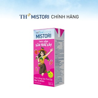 Thùng 48 hộp thức uống Sữa trái cây Dâu tự nhiên TH true JUICE milk MISTORI 180ml (180ml x 48)