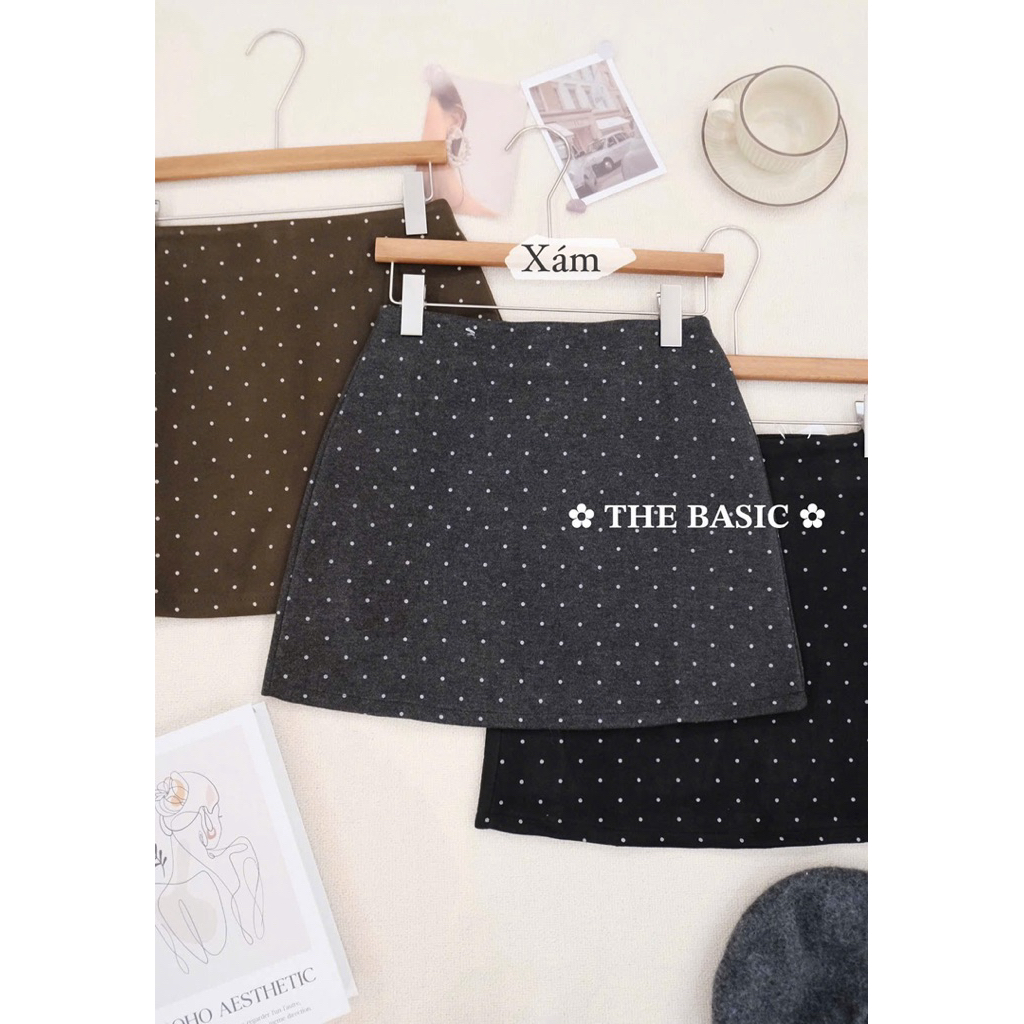 𝑺𝒔𝒖.𝑺𝒕𝒖𝒅𝒊𝒐// [CÓ SẴN]CHÂN VÁY DẠ CHẤM BI HÀNG QC L1 CÓ LÓT QUẦN