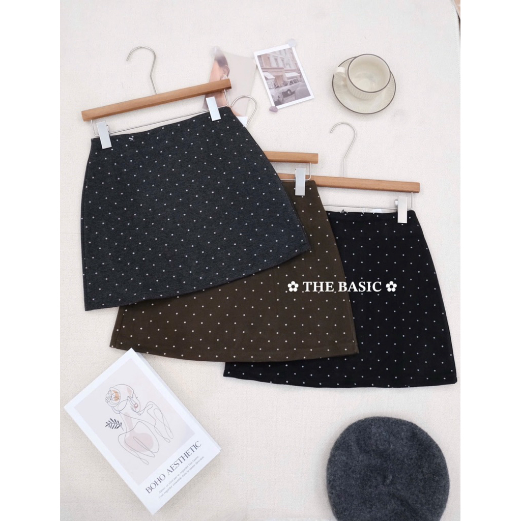 𝑺𝒔𝒖.𝑺𝒕𝒖𝒅𝒊𝒐// [CÓ SẴN]CHÂN VÁY DẠ CHẤM BI HÀNG QC L1 CÓ LÓT QUẦN