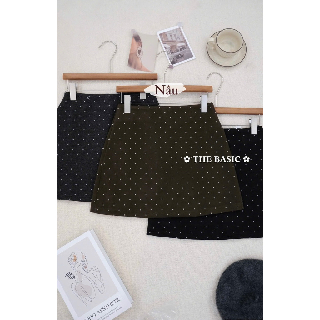 𝑺𝒔𝒖.𝑺𝒕𝒖𝒅𝒊𝒐// [CÓ SẴN]CHÂN VÁY DẠ CHẤM BI HÀNG QC L1 CÓ LÓT QUẦN
