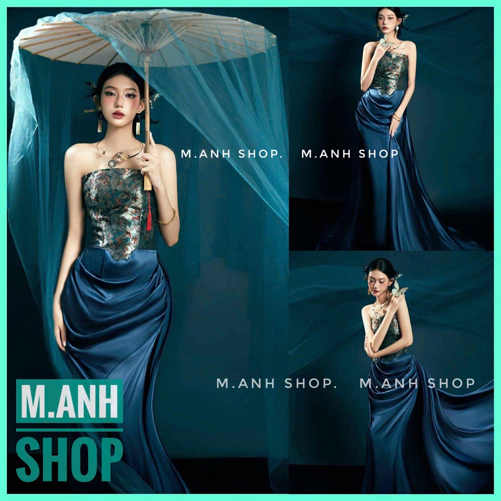Sét Yếm Lam Điệp Mặc Chup Ảnh Tết Xinh Đẹp