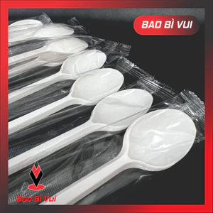 100 cái Muỗng nhựa bọc màng 15cm / 20cm