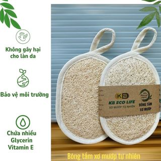 Bông Tắm Xơ Mướp KB Ecolife Tẩy Da Chết, Không Hóa Chất, An Toàn Cho Da(2 mặt xơ)