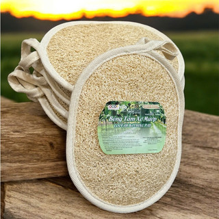 Bông Tắm Xơ Mướp KB Ecolife Tẩy Da Chết, Không Hóa Chất, An Toàn Cho Da(2 mặt xơ)