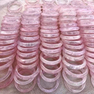 Vòng tay đá thạch anh hồng vòng xinh đá thạch anh nguyên khối tự nhiên ( tinh thế bán trong ) - đá phong thuỷ tuấn trần