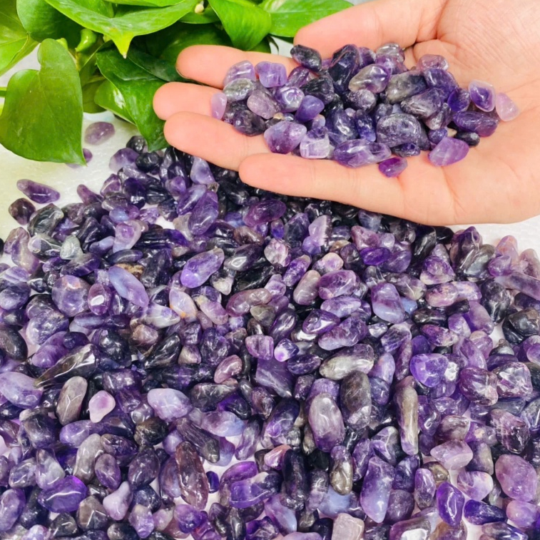 Đá Thạch Anh vụn tự nhiên, nhiều màu đẹp - Đá phong thủy trang trí, rải nền, Đá năng lượng thanh tẩy