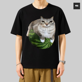Áo Thun Meme Hài Hước Mèo Ôm Dưa Hấu, Áo Thun Oversize Hài hước, Premium Cotton 4 Chiều Nam Nữ
